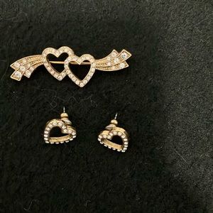 Heart Brooch and earring set by 1928 company